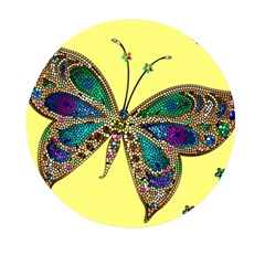 Butterfly Mosaic Yellow Colorful Mini Round Pill Box by Amaryn4rt