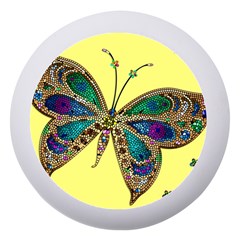 Butterfly Mosaic Yellow Colorful Dento Box With Mirror