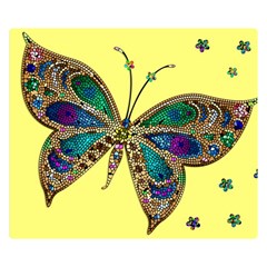 Butterfly Mosaic Yellow Colorful Premium Plush Fleece Blanket (small) by Amaryn4rt