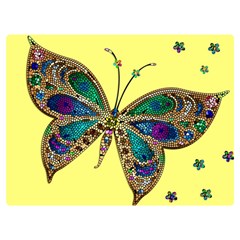 Butterfly Mosaic Yellow Colorful Two Sides Premium Plush Fleece Blanket (extra Small) by Amaryn4rt