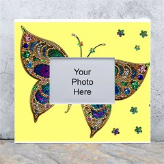 Butterfly Mosaic Yellow Colorful White Wall Photo Frame 5  X 7  by Amaryn4rt