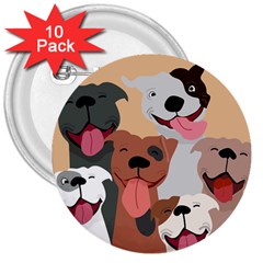 Dogs Pet Background Pack Terrier 3  Buttons (10 Pack)  by Ravend