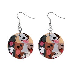 Dogs Pet Background Pack Terrier Mini Button Earrings by Ravend