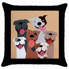 Dogs Pet Background Pack Terrier Throw Pillow Case (black) by Ravend