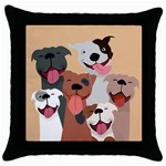 Dogs Pet Background Pack Terrier Throw Pillow Case (Black) Front