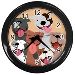 Dogs Pet Background Pack Terrier Wall Clock (Black) Front