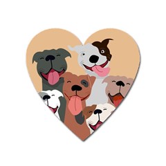 Dogs Pet Background Pack Terrier Heart Magnet by Ravend