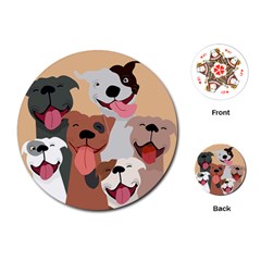 Dogs Pet Background Pack Terrier Playing Cards Single Design (round) by Ravend