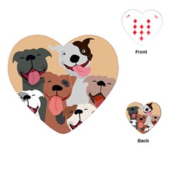 Dogs Pet Background Pack Terrier Playing Cards Single Design (heart) by Ravend