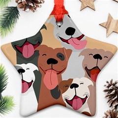 Dogs Pet Background Pack Terrier Star Ornament (two Sides) by Ravend