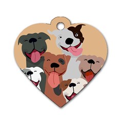 Dogs Pet Background Pack Terrier Dog Tag Heart (one Side) by Ravend