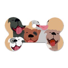 Dogs Pet Background Pack Terrier Dog Tag Bone (two Sides) by Ravend