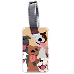 Dogs Pet Background Pack Terrier Luggage Tag (two Sides) by Ravend