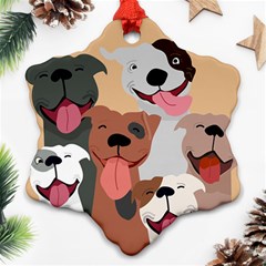 Dogs Pet Background Pack Terrier Snowflake Ornament (two Sides)