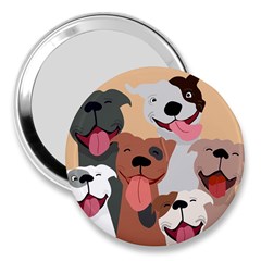 Dogs Pet Background Pack Terrier 3  Handbag Mirrors by Ravend