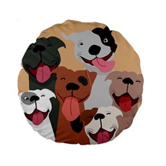 Dogs Pet Background Pack Terrier Standard 15  Premium Round Cushions by Ravend