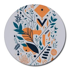 Flower Design Nature Round Mousepad by Ravend