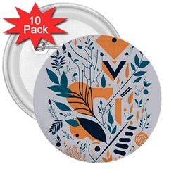 Flower Design Nature 3  Buttons (10 Pack)  by Ravend