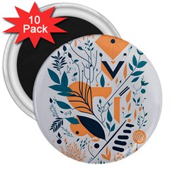 Flower Design Nature 3  Magnets (10 Pack)  by Ravend