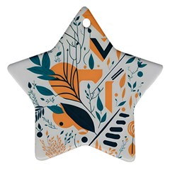 Flower Design Nature Star Ornament (two Sides) by Ravend