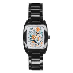 Flower Design Nature Stainless Steel Barrel Watch by Ravend