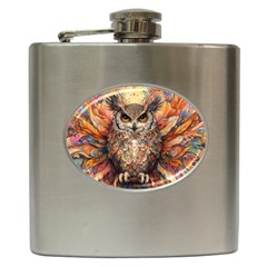 Drawing Olw Bird Hip Flask (6 Oz) by Ravend