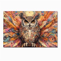 Drawing Olw Bird Postcard 4 x 6  (pkg Of 10) by Ravend