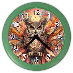 Drawing Olw Bird Color Wall Clock by Ravend