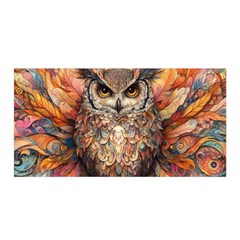 Drawing Olw Bird Satin Wrap 35  X 70  by Ravend