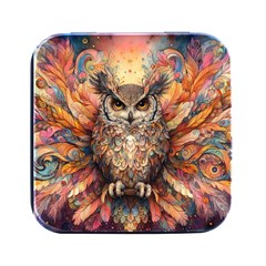 Drawing Olw Bird Square Metal Box (black) by Ravend