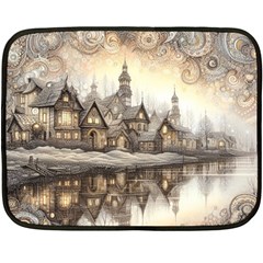 Building Landmark Two Sides Fleece Blanket (mini) by Ravend