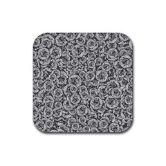 Vintage Clock Motif Pattern Rubber Coaster (square) by dflcprintsclothing