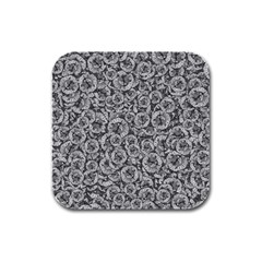 Vintage Clock Motif Pattern Rubber Square Coaster (4 Pack) by dflcprintsclothing