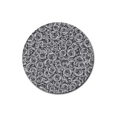 Vintage Clock Motif Pattern Rubber Coaster (round) by dflcprintsclothing