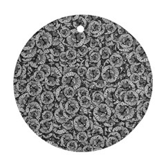 Vintage Clock Motif Pattern Round Ornament (two Sides) by dflcprintsclothing