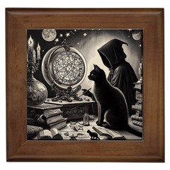 Magician And Black Cat Framed Tile by Malvagia