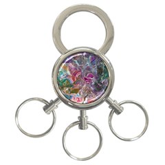 Abstract Waves Iv 3-ring Key Chain by kaleidomarblingart