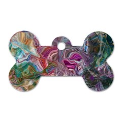 Abstract Waves Iv Dog Tag Bone (two Sides) by kaleidomarblingart