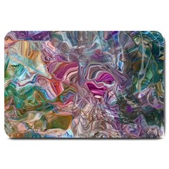 Abstract Waves Iv Large Doormat by kaleidomarblingart