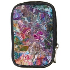 Abstract Waves Iv Compact Camera Leather Case by kaleidomarblingart