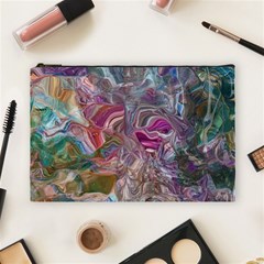 Abstract Waves Iv Cosmetic Bag (large) by kaleidomarblingart