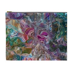 Abstract Waves Iv Cosmetic Bag (xl) by kaleidomarblingart