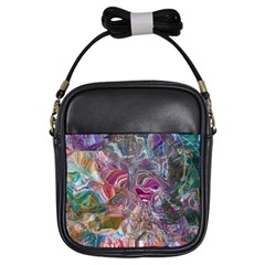 Abstract Waves Iv Girls Sling Bag by kaleidomarblingart