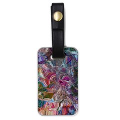 Abstract Waves Iv Luggage Tag (one Side) by kaleidomarblingart