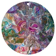 Abstract Waves Iv Uv Print Acrylic Ornament Round by kaleidomarblingart