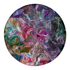 Abstract Waves Iv Round Glass Fridge Magnet (4 Pack) by kaleidomarblingart