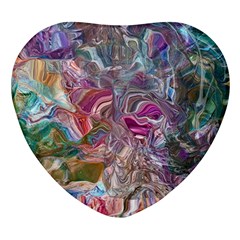 Abstract Waves Iv Heart Glass Fridge Magnet (4 Pack) by kaleidomarblingart