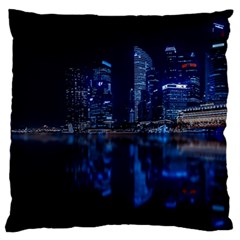 Illuminated Cityscape Against Blue Sky At Night Standard Premium Plush Fleece Cushion Case (one Side) by Modalart