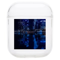 Illuminated Cityscape Against Blue Sky At Night Soft Tpu Airpods 1/2 Case by Modalart