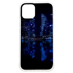 Illuminated Cityscape Against Blue Sky At Night Iphone 12/12 Pro Tpu Uv Print Case by Modalart